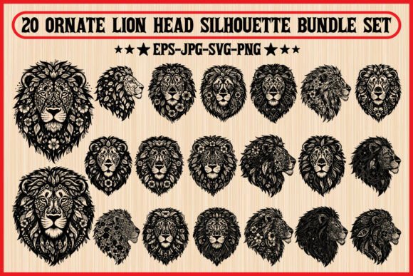 20 Ornate Lion Head Graphics & Illustrations Review