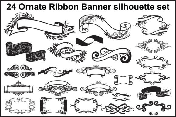24 Elegant Ribbon Banners: Graphics & Illustrations