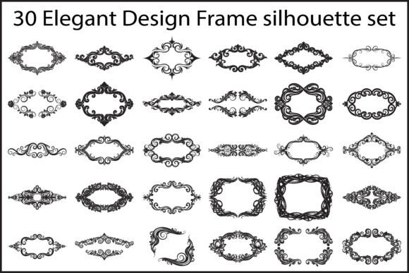 30 Elegant Design Frame Silhouettes: Graphics & Illustrations