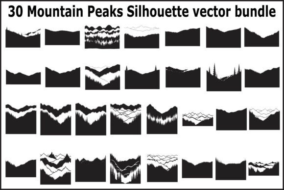 30 Mountain Peaks Vector Graphics & Illustrations