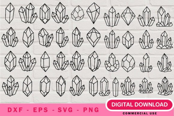 Crystal Outline SVG Bundle: Graphics & Illustrations