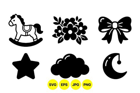 Cute Baby Icon Vector Pack Graphics & Illustrations