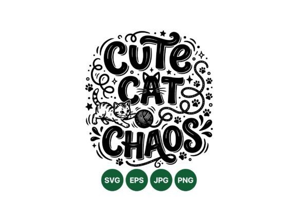Cute Cat Chaos SVG Design: Graphics & Illustrations Review