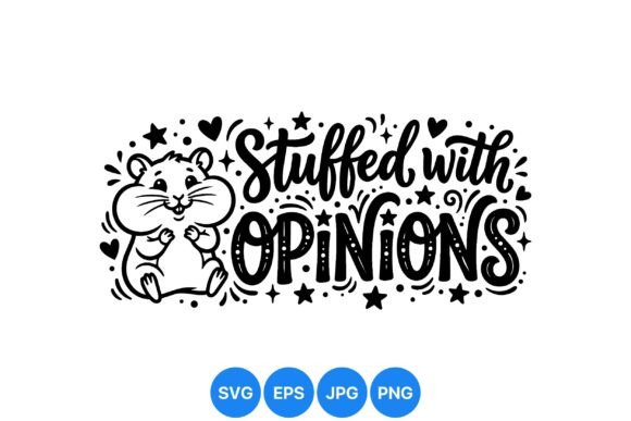 Cute Hamster Opinion SVG Design: Graphics & Illustrations