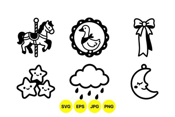 Cute Kids Toy Clipart Pack Graphics & Illustrations