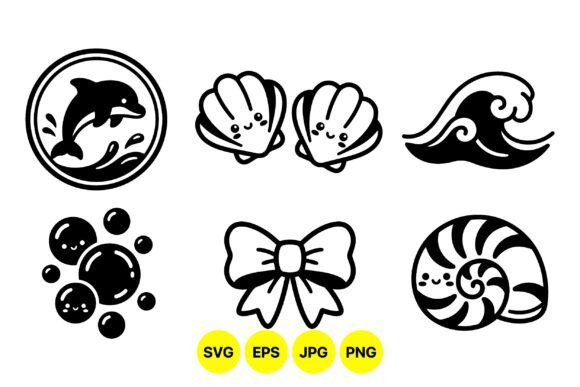 Cute Ocean Marine Clipart Graphics & Illustrations