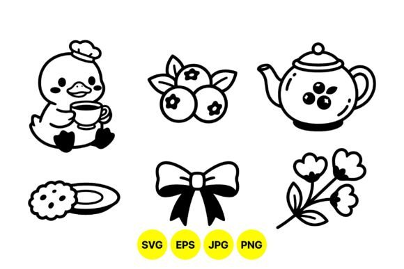 Cute Tea Time Cartoon Icons: Graphics & Illustrations Review