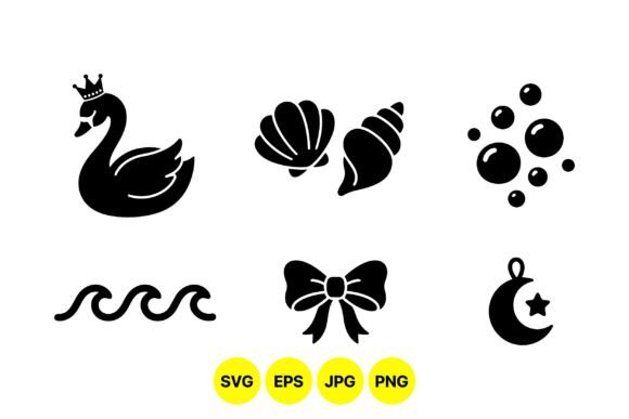 Elegant Sea Life Silhouette Graphics & Illustrations