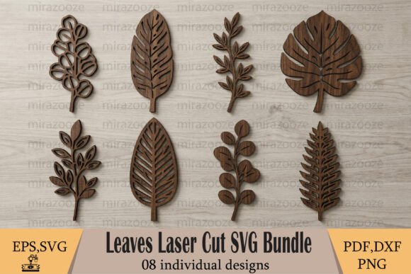 Leaves Laser Cut SVG Bundle for Wall Decor