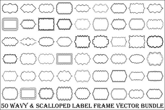 Wavy Scalloped Label Frame Bundle Graphics Review